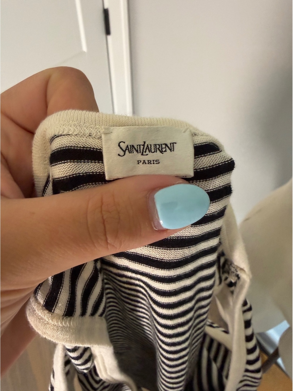 Yves Saint Laurent Black and White Striped Tank Top XS - Picture 2 of 10